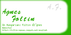 agnes foltin business card